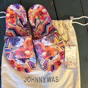 Johnny Was Floral Slide Sandals